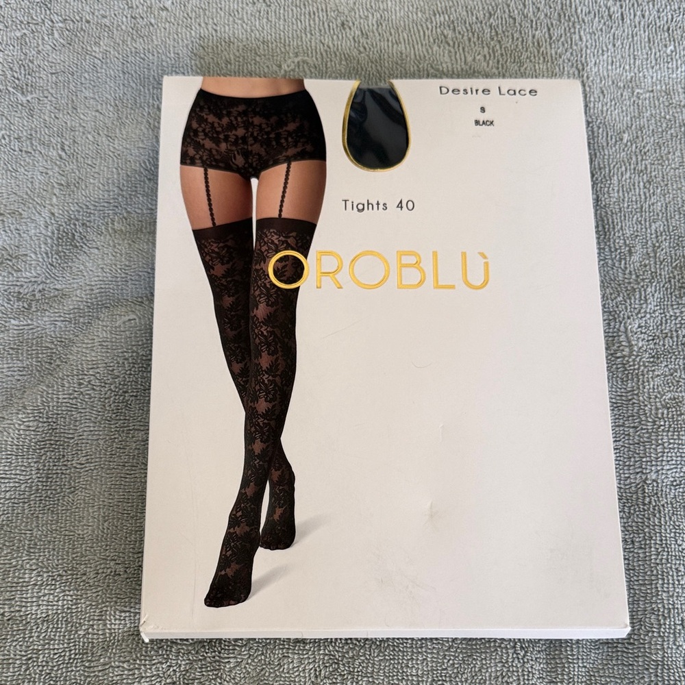 Desire Lace Black Tights 40 - Women’s Lace Hosiery